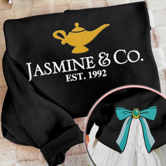 Jasmine Princess Coquette Side Bow Sweatshirt, Retro Trendy Coquete Sweater - Picture 1 of 2